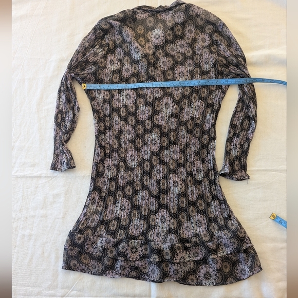 Pink and Black Fitted 3/4 Sleeve Button Down Shirt - Picture 9 of 9